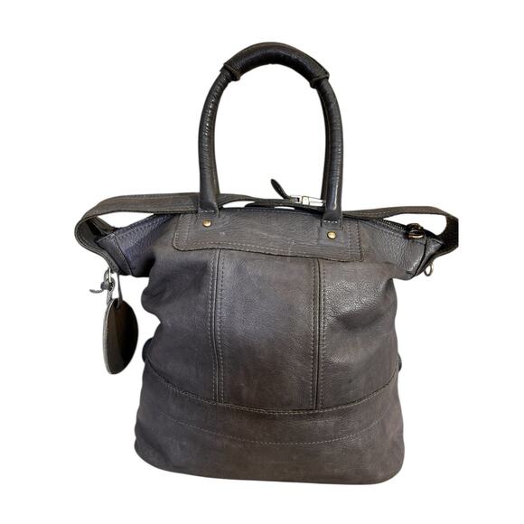 See By CHOLE Gray Leather Satchel Shoulder Handbag With Zips And Gold Hardware - Picture 4 of 16